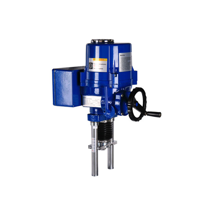 Straight stroke electric actuator with handwheel